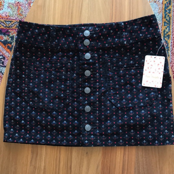 Free People Mini Corduroy Button Up Skirt NWT - Picture 2 of 6